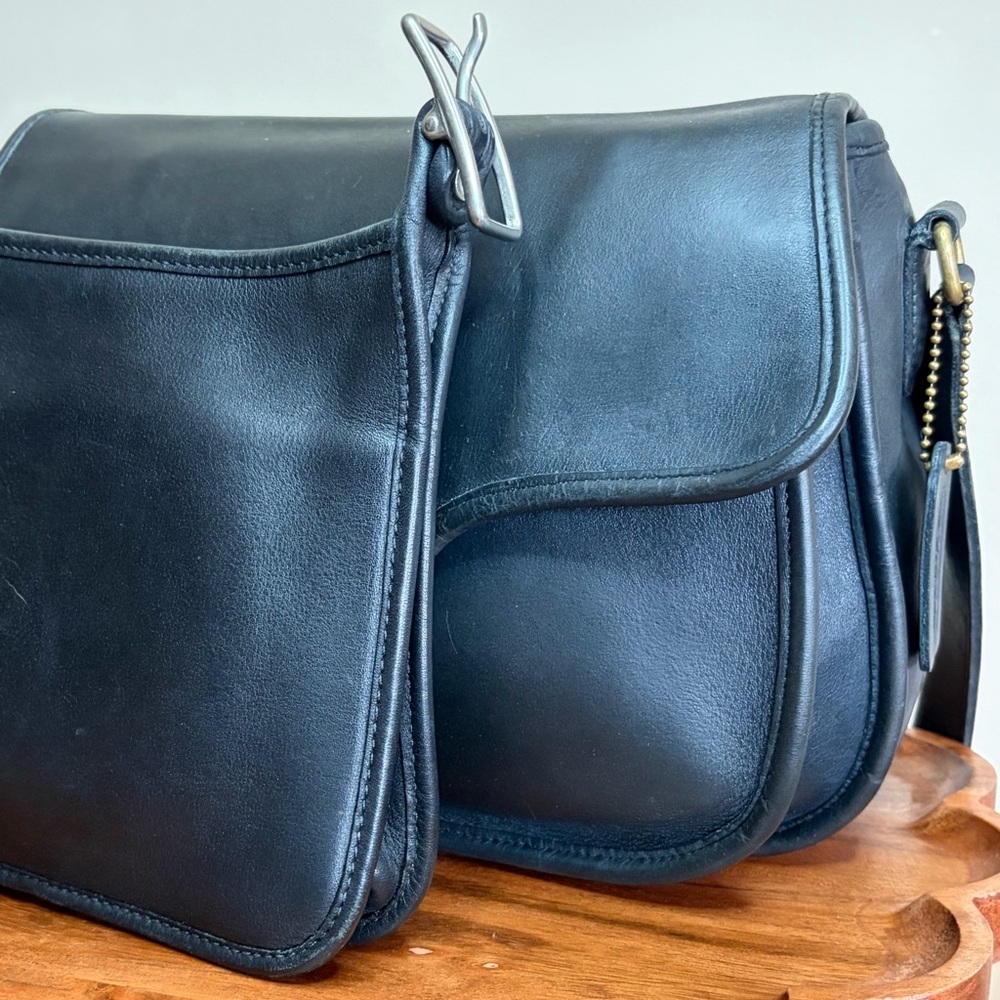 Vintage COACH Lennox Bag Navy Leather Crossbody RARE 9918 - Picture 16 of 17